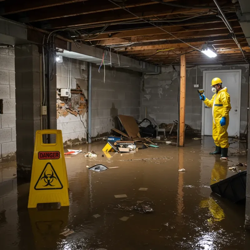 Flooded Basement Electrical Hazard in Littlerock, CA Property